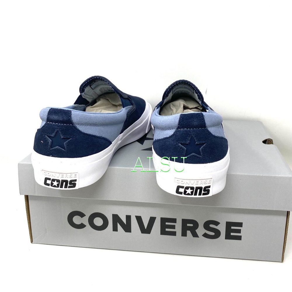 Converse SS SLIP On Low Top Suede Obsidian Blue Casual Men Size Sneakers 167617C - Picture 6 of 10